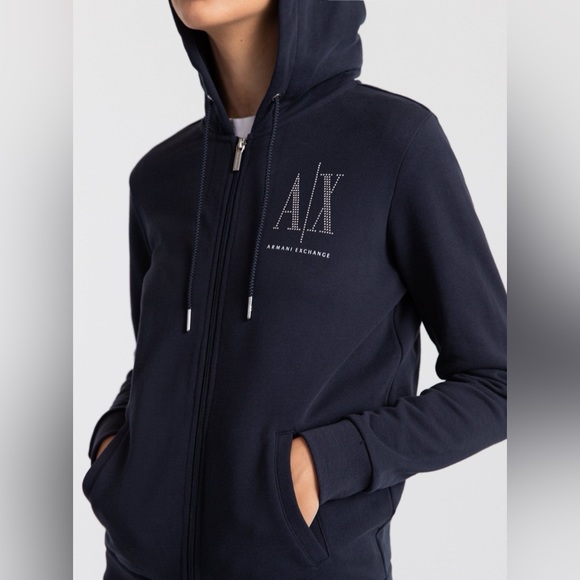 Armani Exchange Tops - armani exchange navy zip up sweatshirt hoodie